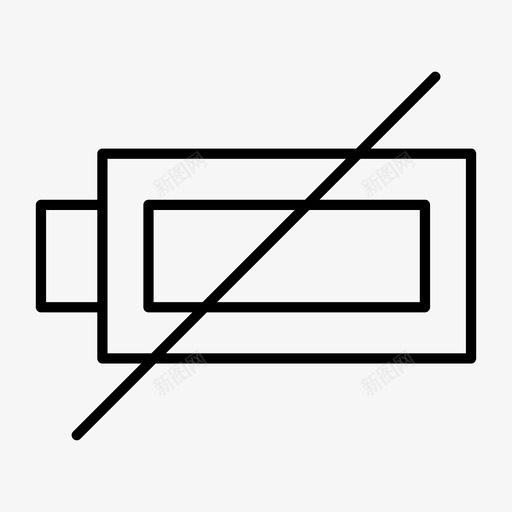 没有电池充电能量图标svg_新图网 https://ixintu.com 低 充电 功率 没有电池 能量