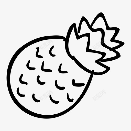 菠萝食物水果图标svg_新图网 https://ixintu.com 水果 菠萝 食物