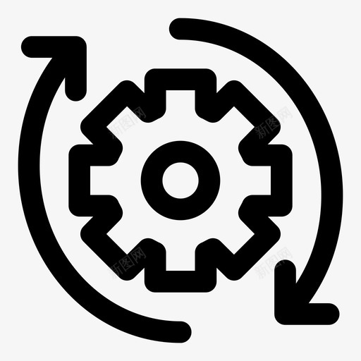 过程箭头齿轮图标svg_新图网 https://ixintu.com 旋转 箭头 过程 齿轮