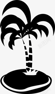 棕榈岛海滩炎热图标图标