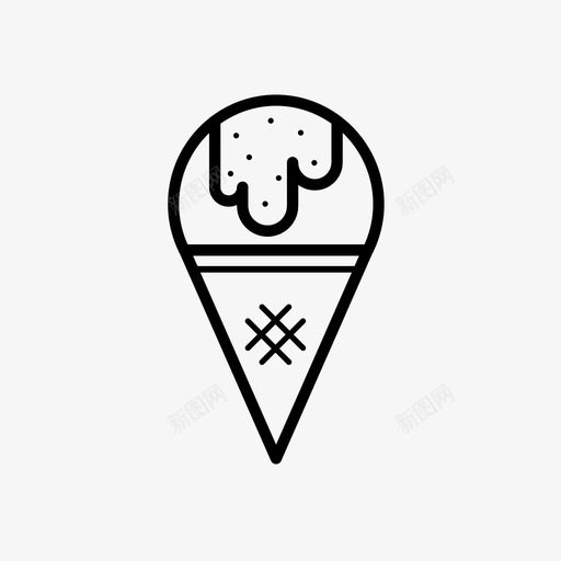 冰淇淋筒巧克力片雪糕筒图标svg_新图网 https://ixintu.com 冰淇淋筒 巧克力片 雪糕筒 食物