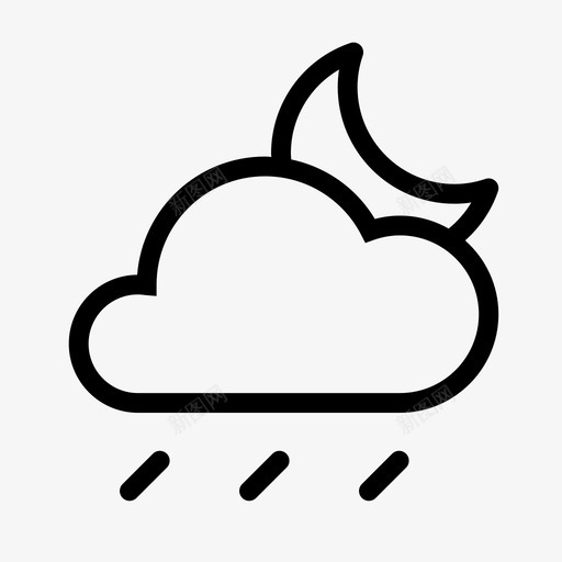 Cloud Moon Rain svg_新图网 https://ixintu.com Cloud Moon Rain 