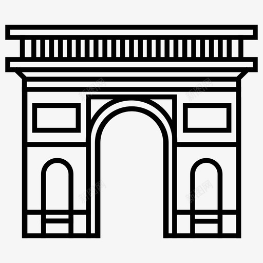 凯旋门建筑法国图标svg_新图网 https://ixintu.com 凯旋门 图尔主义 巴黎 建筑 旅游业 法国