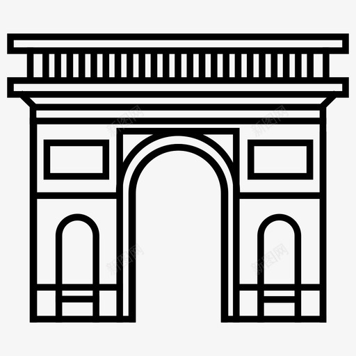 凯旋门建筑法国图标svg_新图网 https://ixintu.com 凯旋门 图尔主义 巴黎 建筑 旅游业 法国