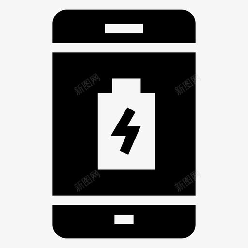 手机电池充电图标svg_新图网 https://ixintu.com iphone 充电 手机 智能手机 电池 移动功能字形