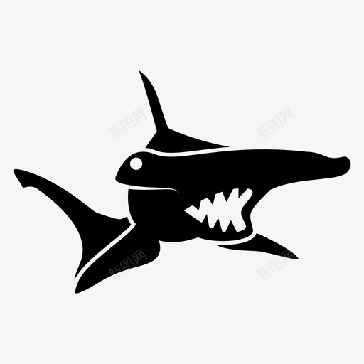 锤头鲨动物鱼图标svg_新图网 https://ixintu.com 动物 锤头鲨 颚 鱼