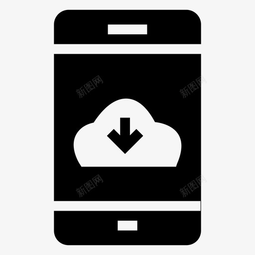 手机云iphone图标svg_新图网 https://ixintu.com iphone 云 手机 智能手机 移动功能字形