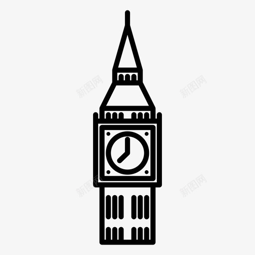 大本钟钟楼伦敦图标svg_新图网 https://ixintu.com 伦敦 地标 大本钟 威斯敏斯特宫 观光 钟楼