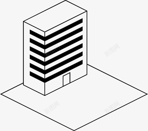 建筑公寓城市图标svg_新图网 https://ixintu.com 公寓 办公室 城市 城市景观 建筑 等轴测