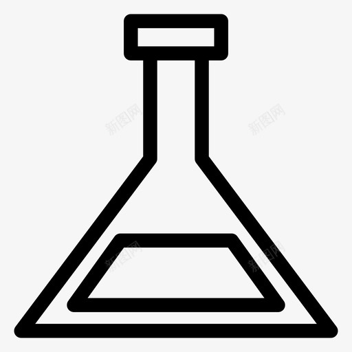 锥形瓶化学玻璃器皿图标svg_新图网 https://ixintu.com 化学 实验室 教育 玻璃器皿 科学 锥形瓶