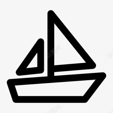 帆船渔船船图标图标