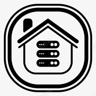 家庭数据库房屋财产图标图标