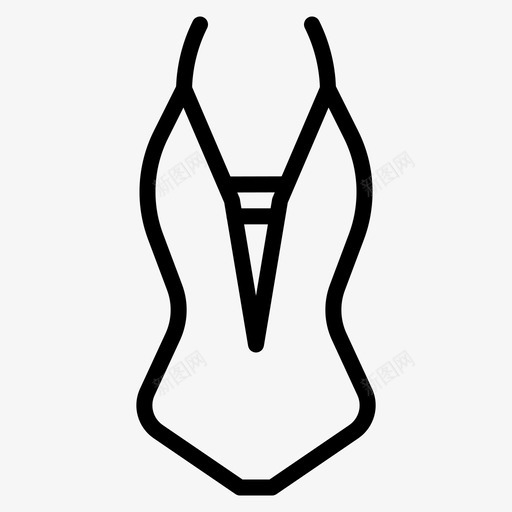 泳衣连衣裙女士图标svg_新图网 https://ixintu.com 夏季 女士 女式 泳衣 连体泳衣 连衣裙