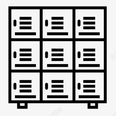 储物柜健身房储物柜个人储物柜图标图标