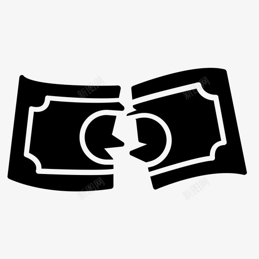 破钱钞票现金图标svg_新图网 https://ixintu.com 现金 破钱 美元 钞票