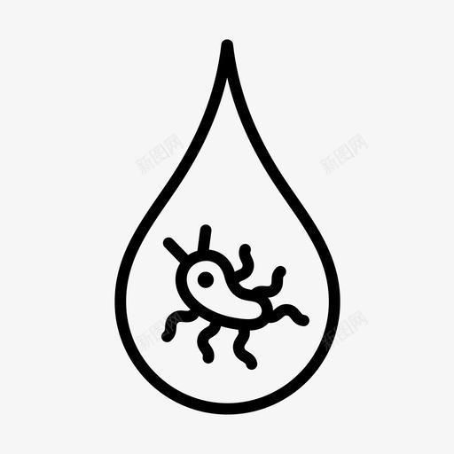 水脏水感染图标svg_新图网 https://ixintu.com 寄生虫 微生物 感染 水 脏水