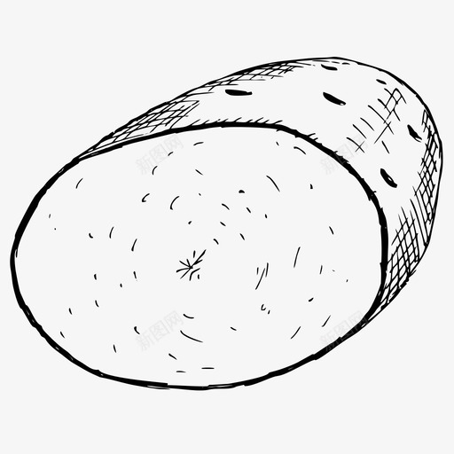 土豆手绘素描图标svg_新图网 https://ixintu.com 土豆 手绘 素描 蔬菜