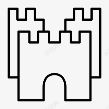 城堡古董建筑图标图标
