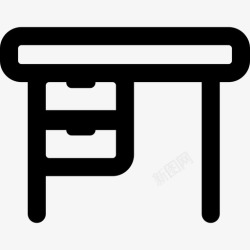 带抽屉的桌子带抽屉家具的桌子图标高清图片