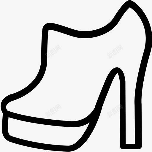 高跟鞋时尚鞋类图标svg_新图网 https://ixintu.com 时尚 时尚平滑线条图标 鞋类 高跟鞋