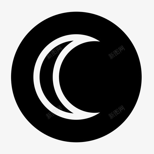 月亮占星术天文学图标svg_新图网 https://ixintu.com 占星术 天文学 太阳系 太阳系天文符号 月亮 符号