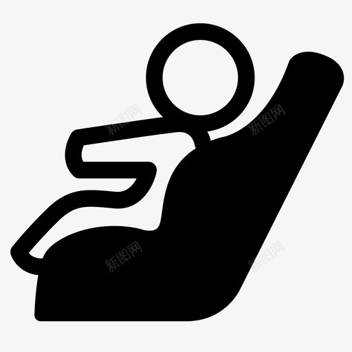 汽车座椅婴儿安全带图标svg_新图网 https://ixintu.com 后座 婴儿 安全 安全带 汽车发动机仪表板灯固体风格 汽车座椅