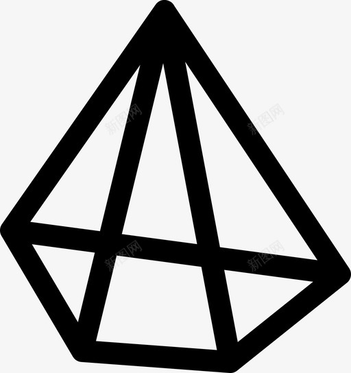 金字塔三维图标svg_新图网 https://ixintu.com 三维 几何形状 多边形 形状 结构 设计 金字塔