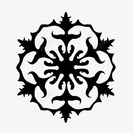 雪花水晶花图标svg_新图网 https://ixintu.com 水晶 花 装饰品 雪花