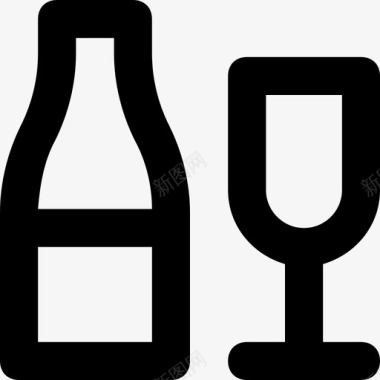 酒杯酒精啤酒瓶图标图标