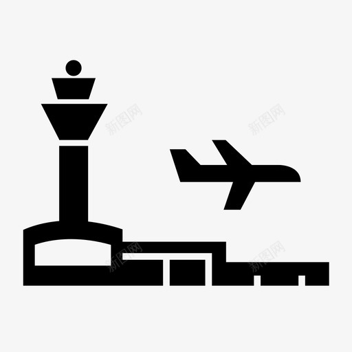 机场飞机机场大楼图标svg_新图网 https://ixintu.com 机场 机场入口 机场大厦 机场大楼 机场航站楼 杂项 飞机