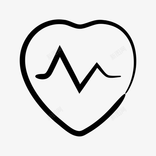 有氧运动心跳健康图标svg_新图网 https://ixintu.com 健康 心脏 心跳 手绘 有氧运动 节奏