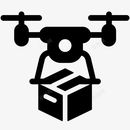 无人机交付包装运输图标svg_新图网 https://ixintu.com 包装 商务电子商务物流 无人机交付 运输