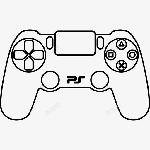 PS4控制器技术智能设备图标svg_新图网 https://ixintu.com PS4控制器 技术 智能设备