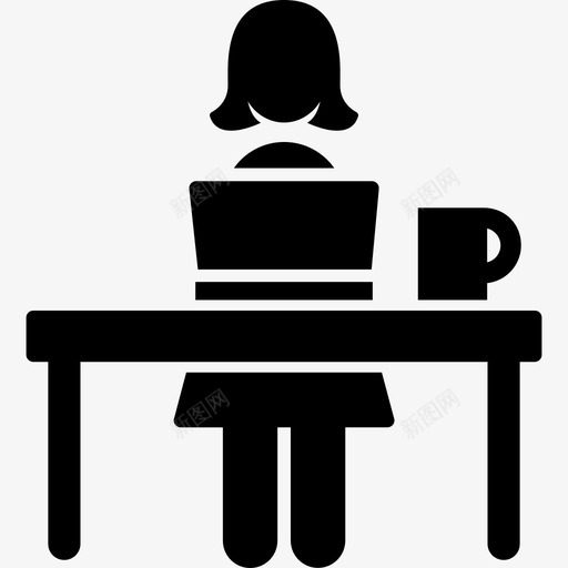 女职员电脑职业女性图标svg_新图网 https://ixintu.com 女职员 电脑 职业女性