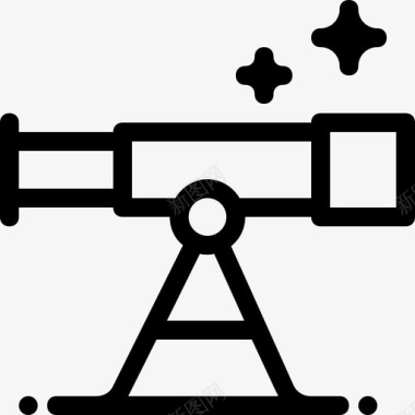 望远镜天文学科学图标图标