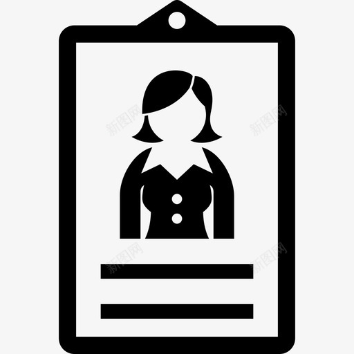 身份证企业员工图标svg_新图网 https://ixintu.com 企业 员工 女性 女性高管 身份证