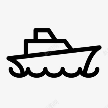 游艇小船赛马图标图标