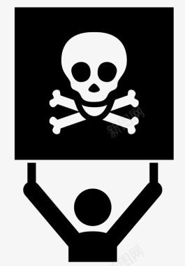 旗帜海盗活动家广告图标图标