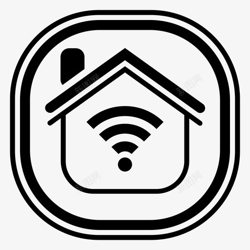 无线家庭房屋财产图标svg_新图网 https://ixintu.com 住宅 房屋 无线家庭 财产