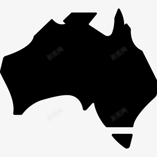澳大利亚大陆地图和旗帜图标svg_新图网 https://ixintu.com 地图和旗帜 澳大利亚大陆