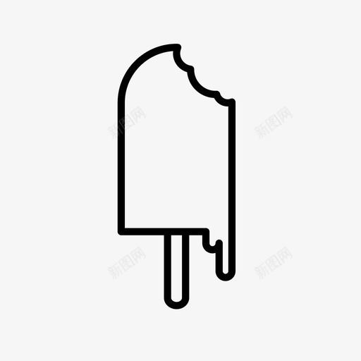 冰棒咬口冰淇淋棒图标svg_新图网 https://ixintu.com 冰棒 冰淇淋棒 咬口 糖果 融化的冰淇淋 食品06