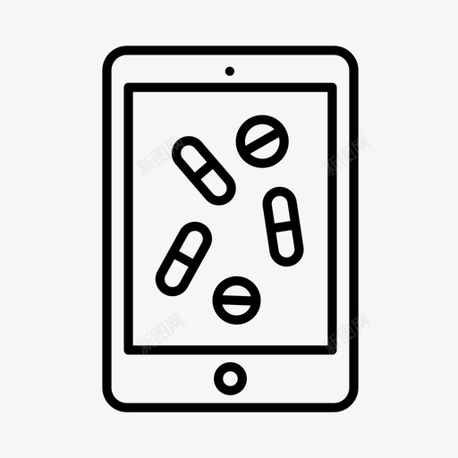 药片提醒医院医疗图标svg_新图网 https://ixintu.com 医疗 医院 手机 电话 药片提醒