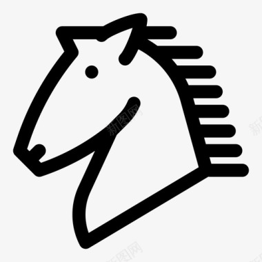 马动物头图标图标