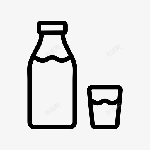 一瓶牛奶牛奶玻璃图标svg_新图网 https://ixintu.com 一瓶牛奶 奶瓶 牛奶 玻璃 豆浆