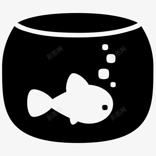 鱼缸可爱金鱼图标svg_新图网 https://ixintu.com 1001杂项 可爱 宠物 水碗 金鱼 鱼缸
