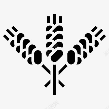 小麦农业作物图标图标