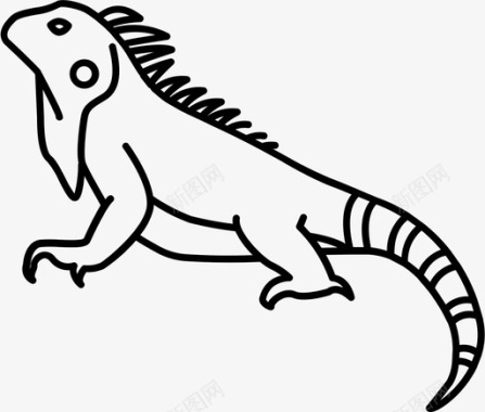鬣蜥美洲蜥蜴绿色图标图标