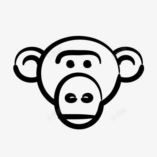 黑猩猩丛林猴子图标svg_新图网 https://ixintu.com 丛林 手绘 灵长类 猴子 黑猩猩