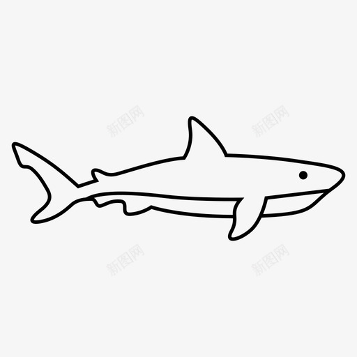 鲨鱼鱼大鲨鱼图标svg_新图网 https://ixintu.com 大鲨鱼 海洋 白色 鱼 鲨鱼