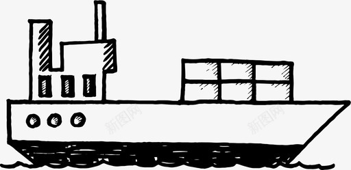 货船货物物流图标图标